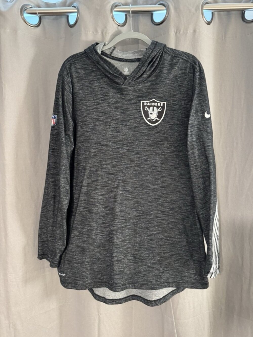 Nike Las Vegas Raiders Hoodie Men's Large Black Lightweight Long Sleeve NFL